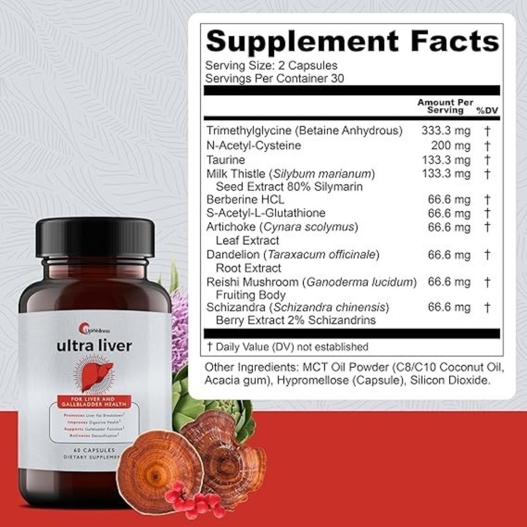 UpWellness Ultra Liver Supplement Liver Health and Gallbladder Aid Original