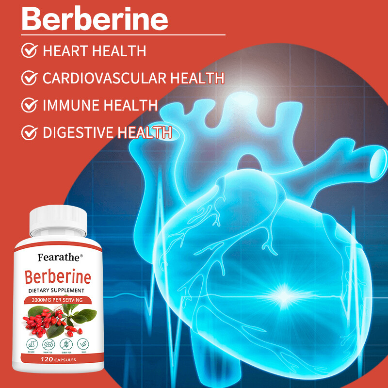 Berberine 2000 Mg 30/60/120 Capsules Heart Health & Immunity, Non-GMO