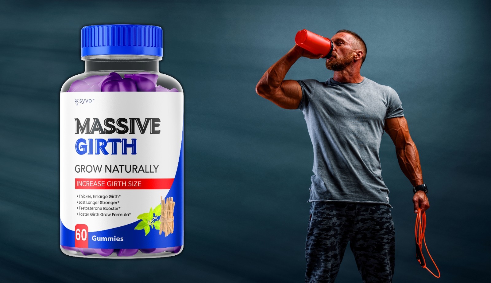 (1 Pack) Massive Girth Male Gummy Advanced Formula Vitamin Supplement 60 Gummies