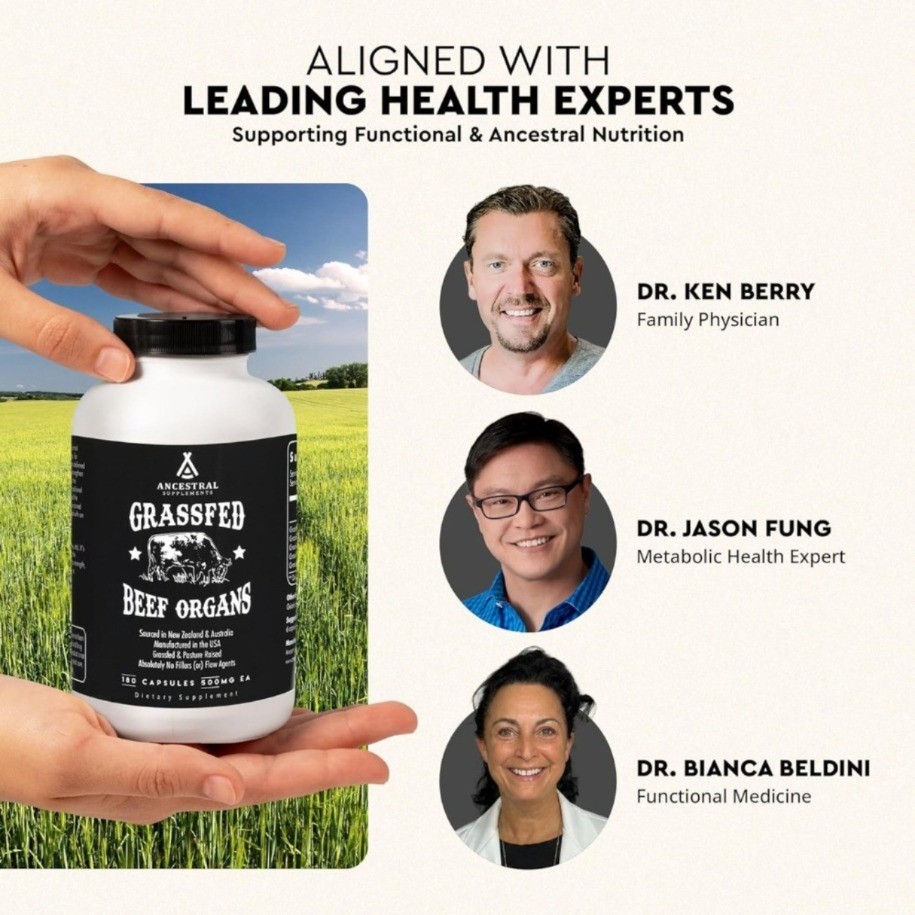 Ancestral Supplements Grass Fed Beef Organs | Boost Health & Vital Energy