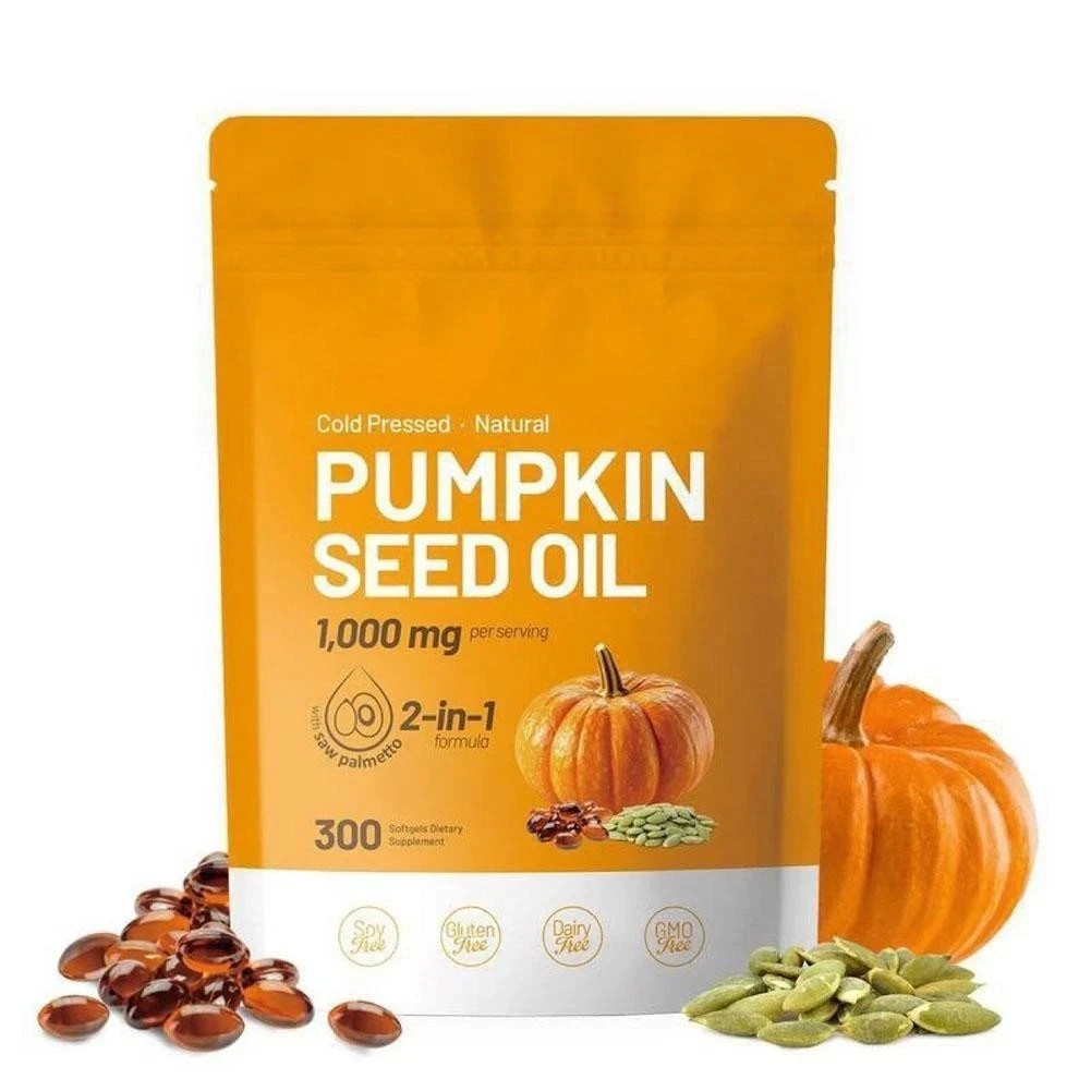 Pumpkin Seed Oil 1000mg with Saw Palmetto 300-Softgels.Fresh