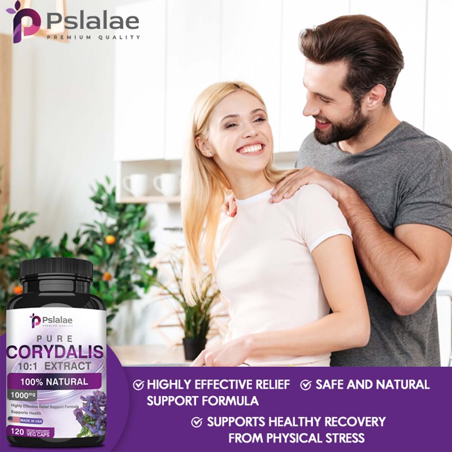 Corydalis Extract Capsules 1000mg – Pain Relief Formula, Relaxation, Non-GMO