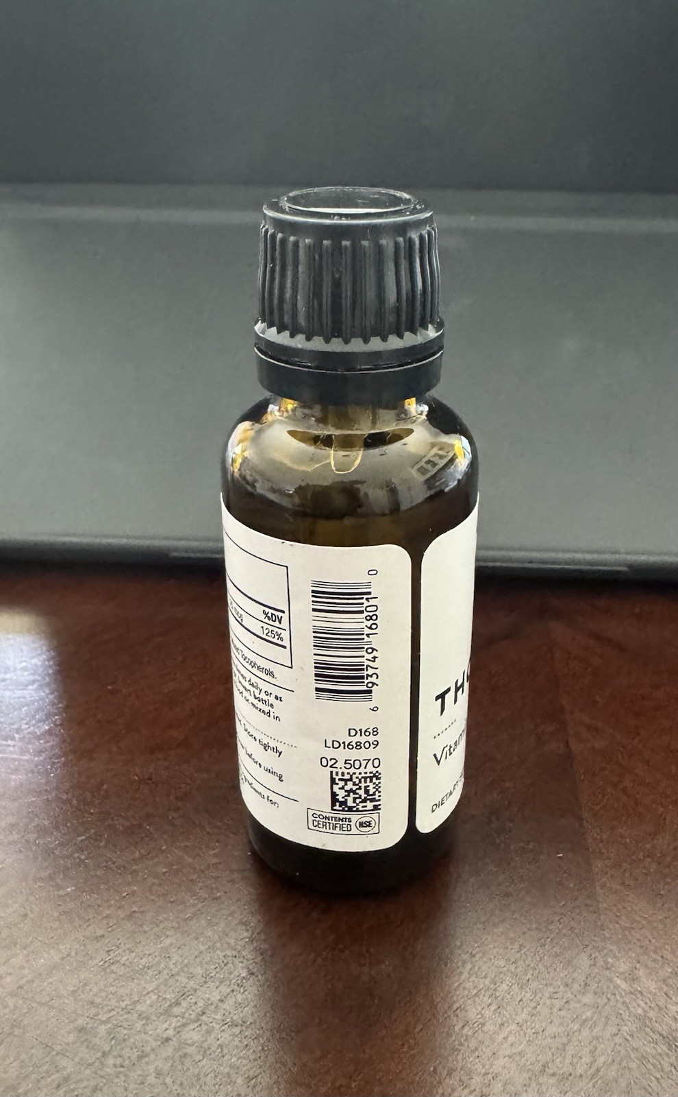 Thorne Vitamin D3 Liquid 1,000 IU 1 fl oz Unflavored NSF Certified Sport