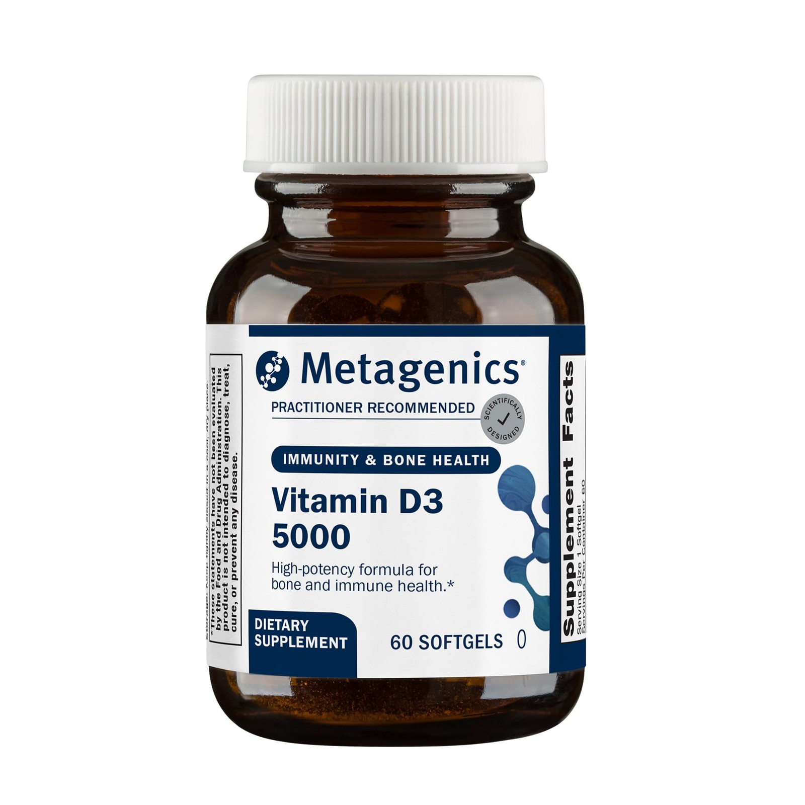 Metagenics Vitamin D3 5000 IU Supplement – High Potency 60 Count (Pack of 1)