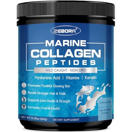 ZEBORA Marine Collagen Peptides Powder with Hyaluronic Acid, Keratin – Wild