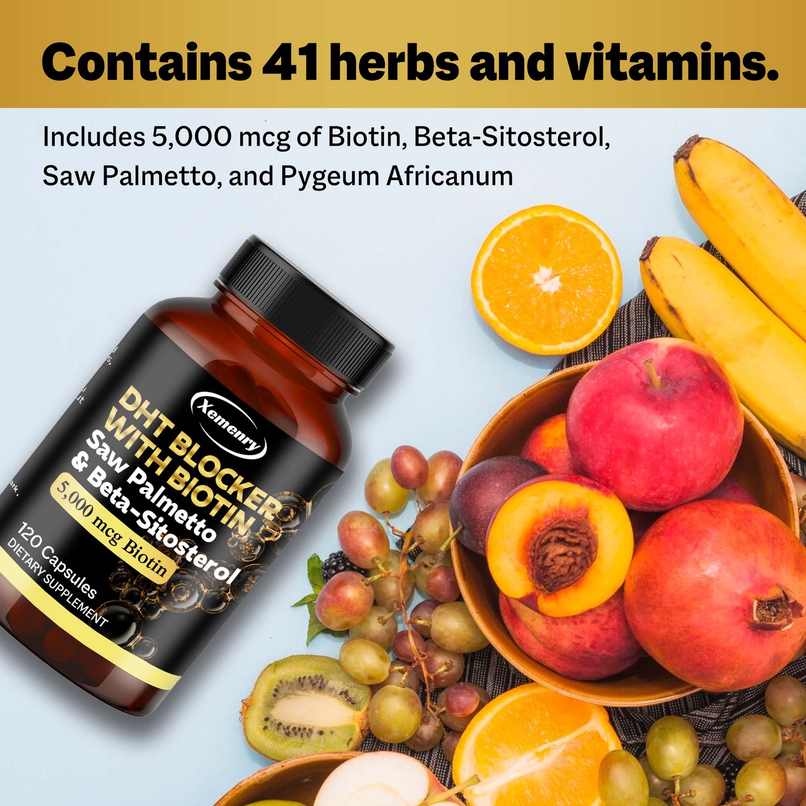 DHT Blocker Capsules – Saw Palmetto, Biotin,Beta-sitosterol – Boosts Hair Growth