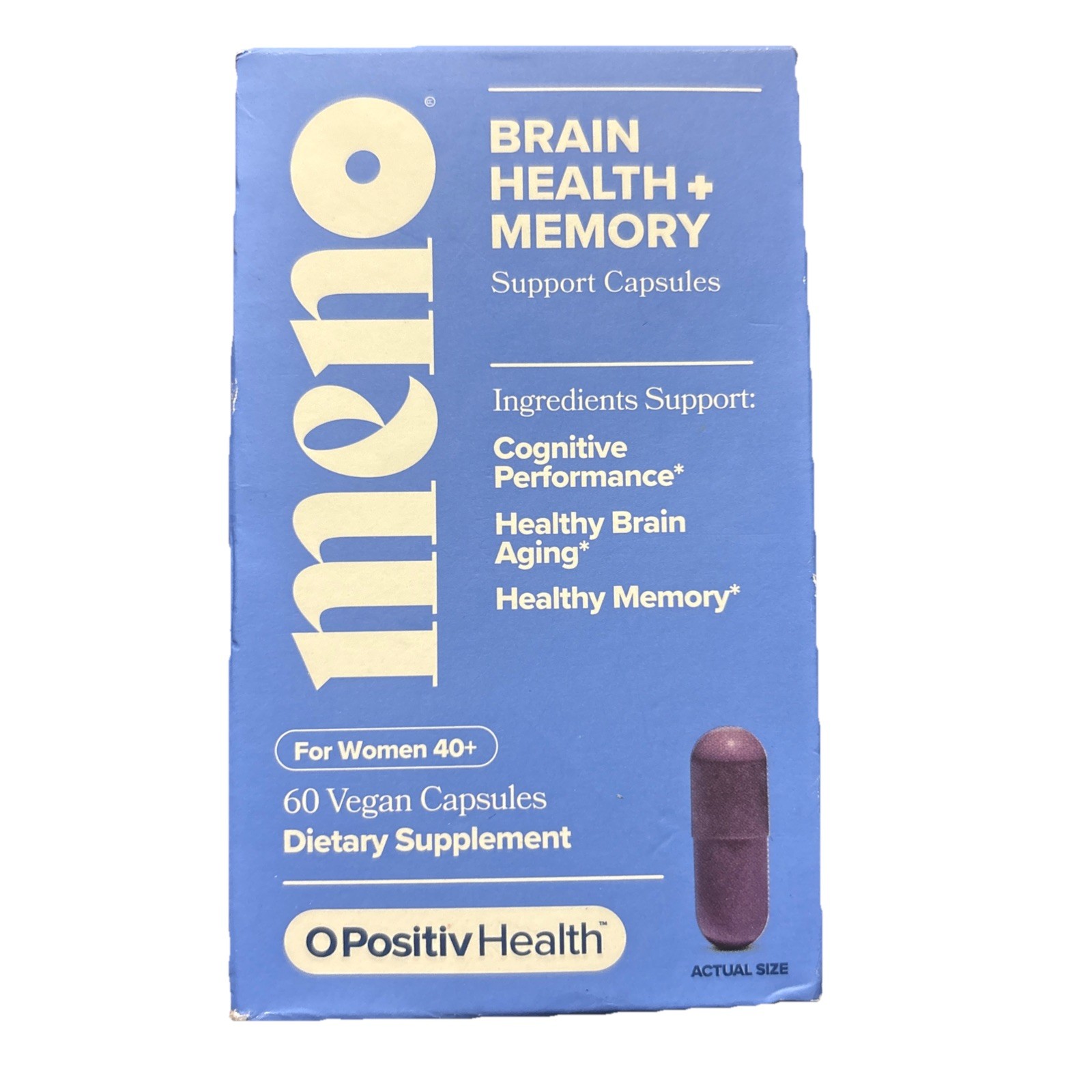 O Positiv MENO Brain Health Memory Support Capsules 60 Ct Exp 03/2027 New