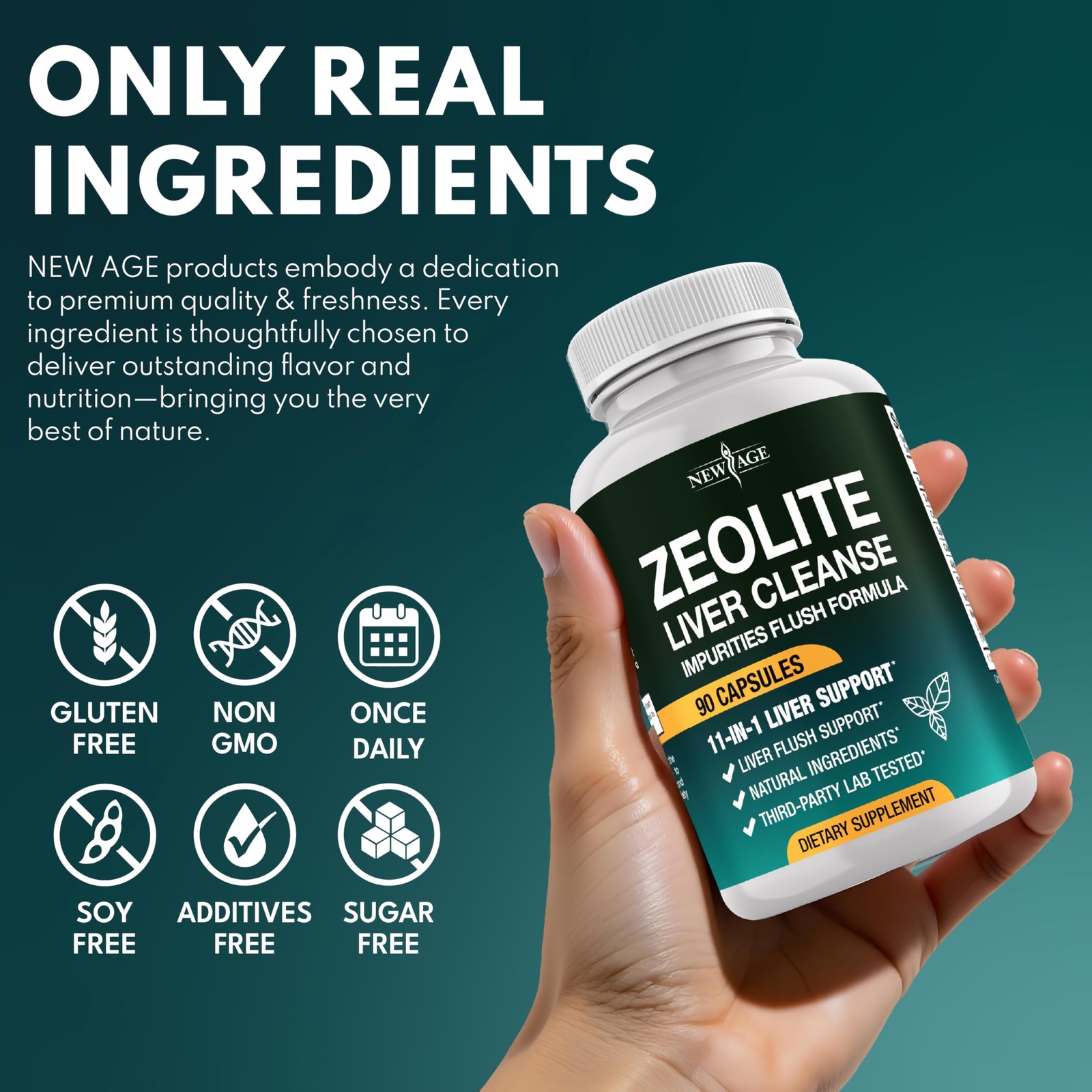NEW AGE Liver Cleanse & Repair Zeolite Adults Noni NAC Milk Thistle 270 Count