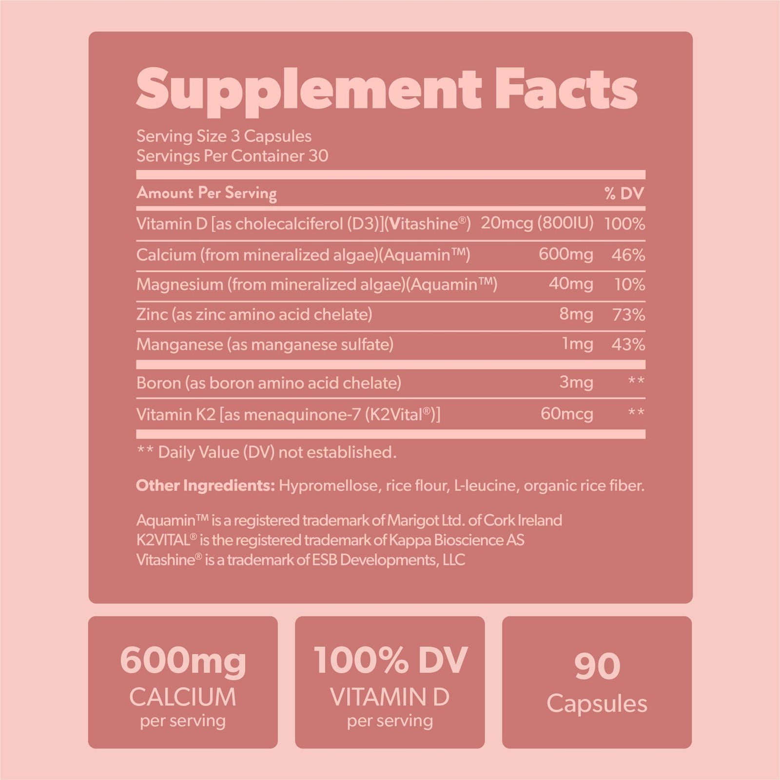 Calcium Supplement – Whole Food with Vitamin K2 90 Count (Pack of 1)