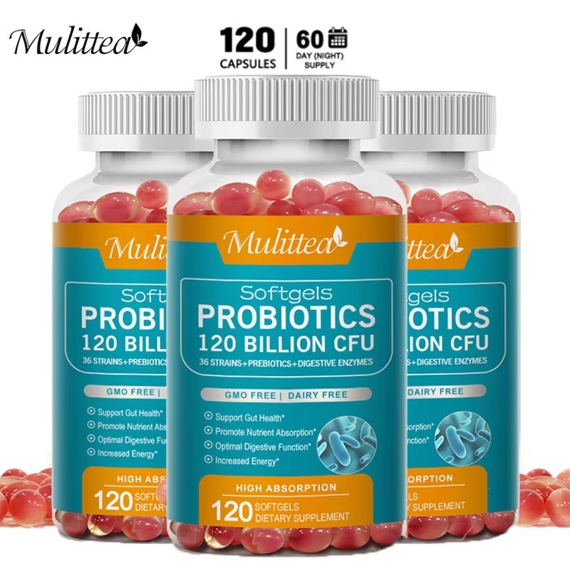 Mulitea 12 Billion CFU Probiotics Unisex, Vegetarian Capsules, Non-GMO, NEW US
