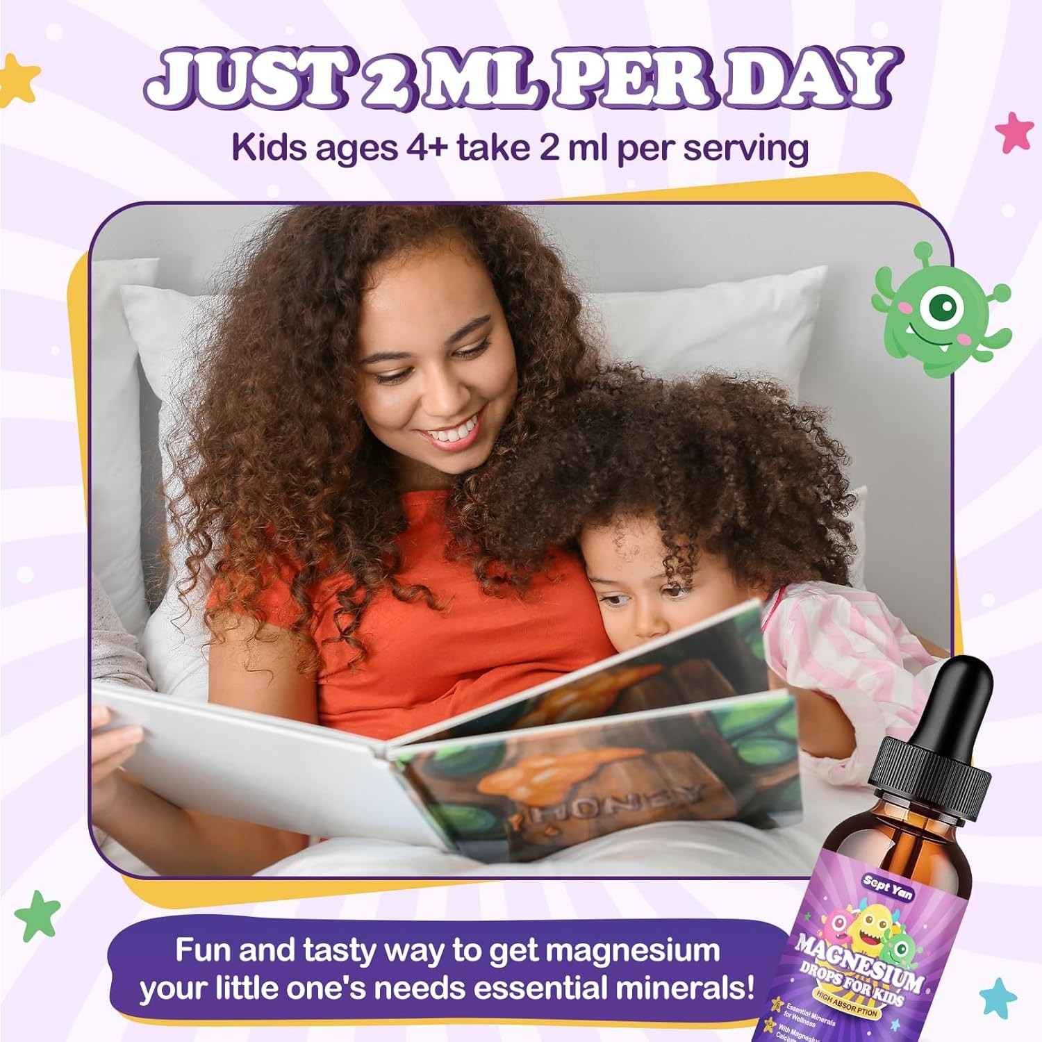 Magnesium Glycinate Liquid for Kids Sleep, Relaxation, Calm & Focus – Strawberry