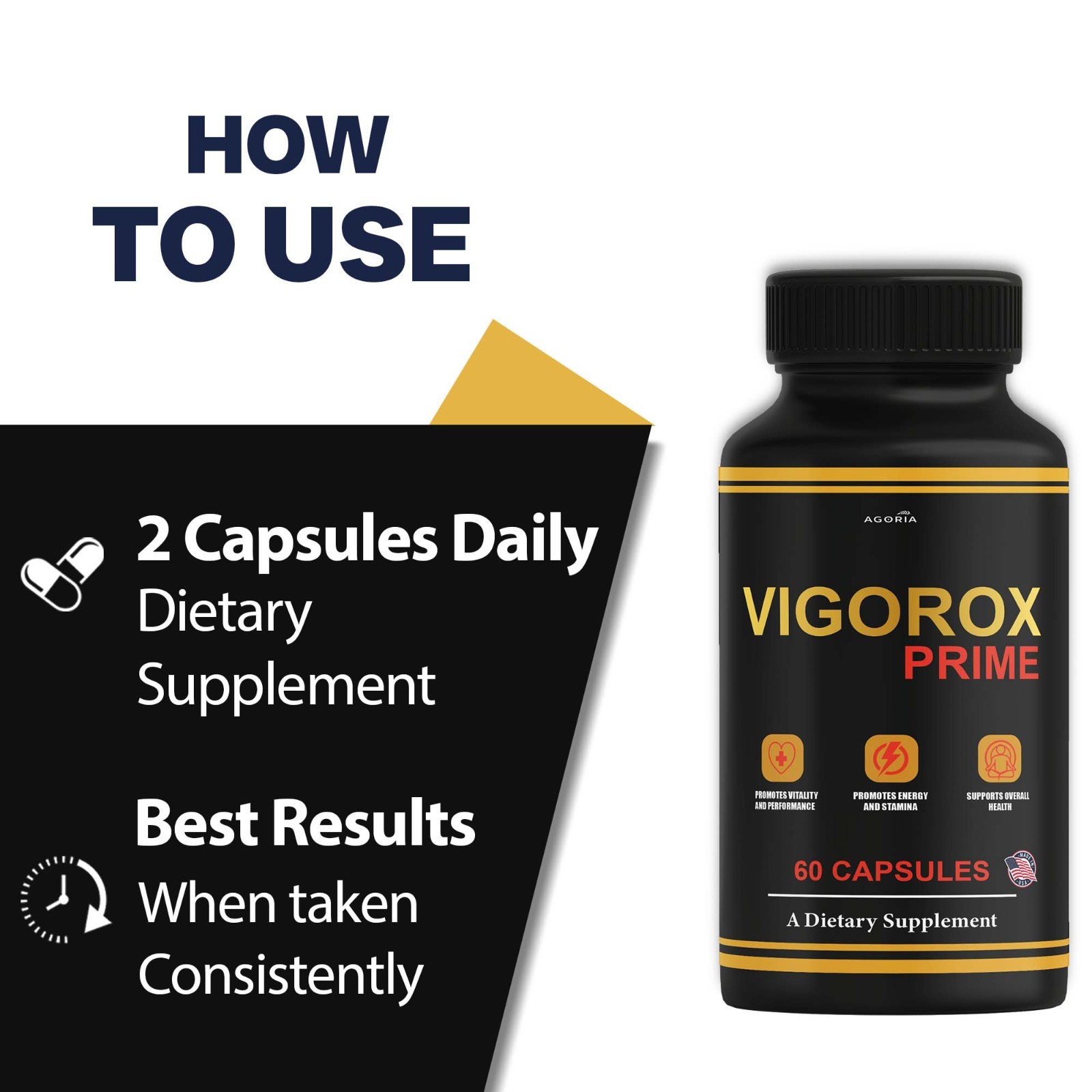 (1 Pack) Vigorox Prime Max Performance Supplement, VigoroxPrime Capsules