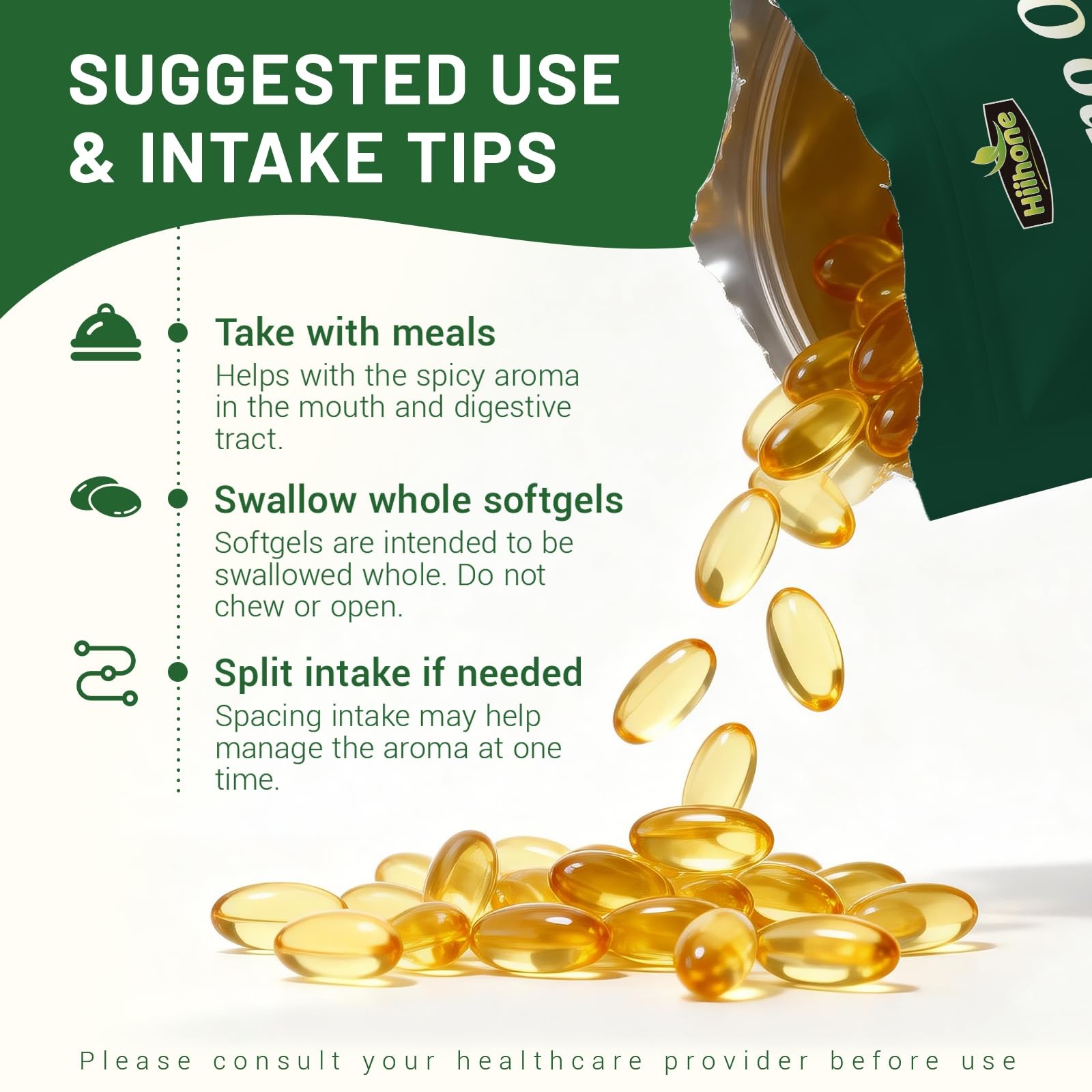 HIIHONE 2 Pack Oil of Oregano&Black Seed Softgels Count with Carvacrol,Free ship