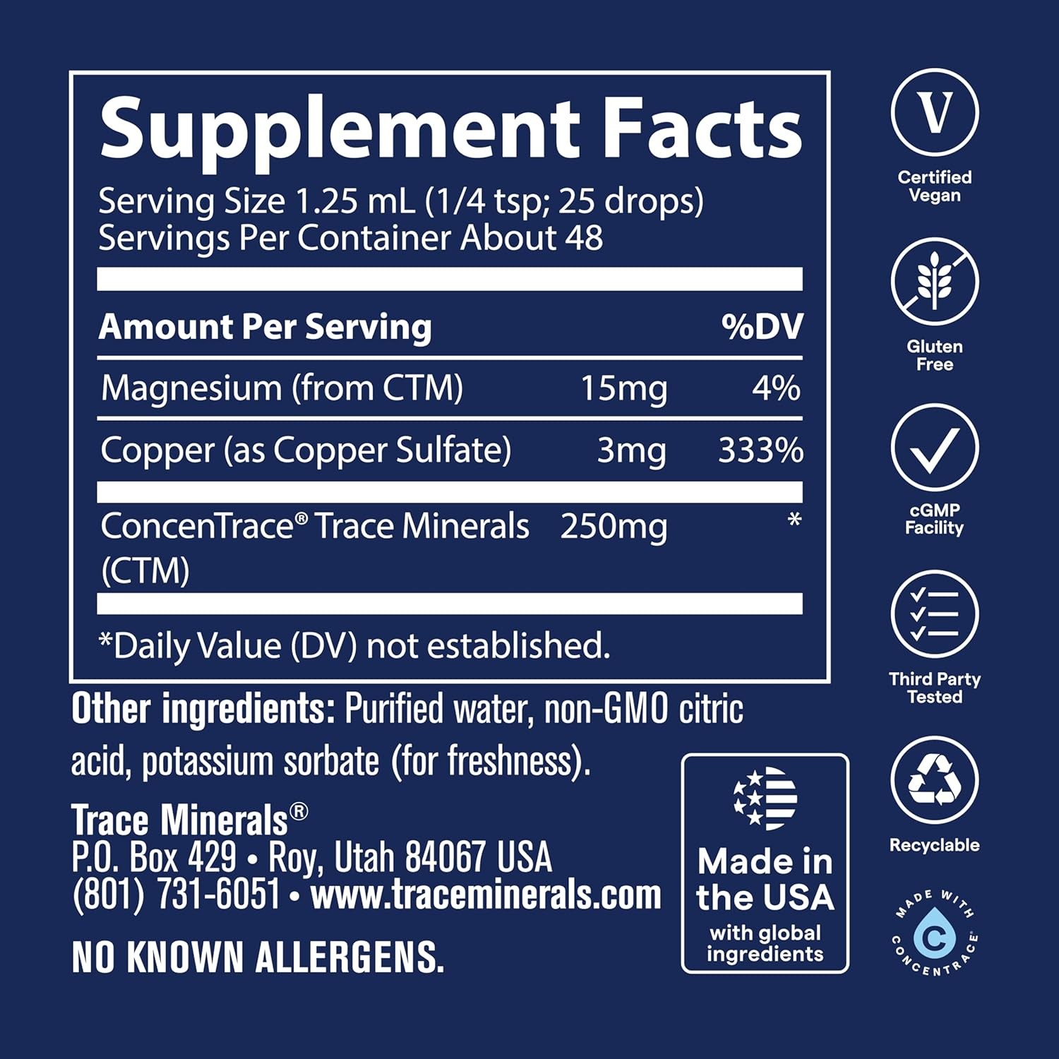 Trace Minerals Ionic Copper – Liquid Copper Supplement for Blood Health – Suppor