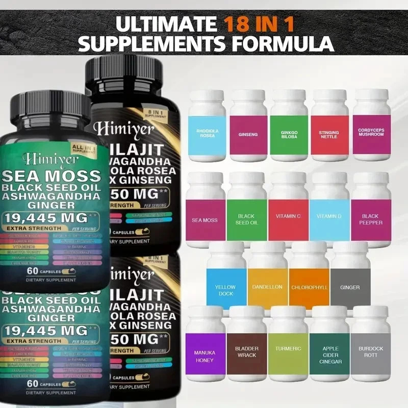 Dynamic Vitality Bundle – Sea Moss Multivitamin & Shilajit Power Combo 240 Ct