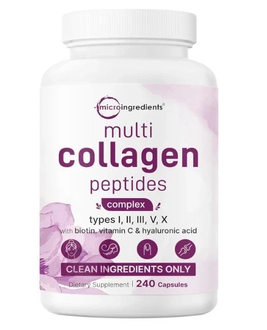 Micro Ingredients Multi Collagen Pills for Women & Men, 240 Capsules