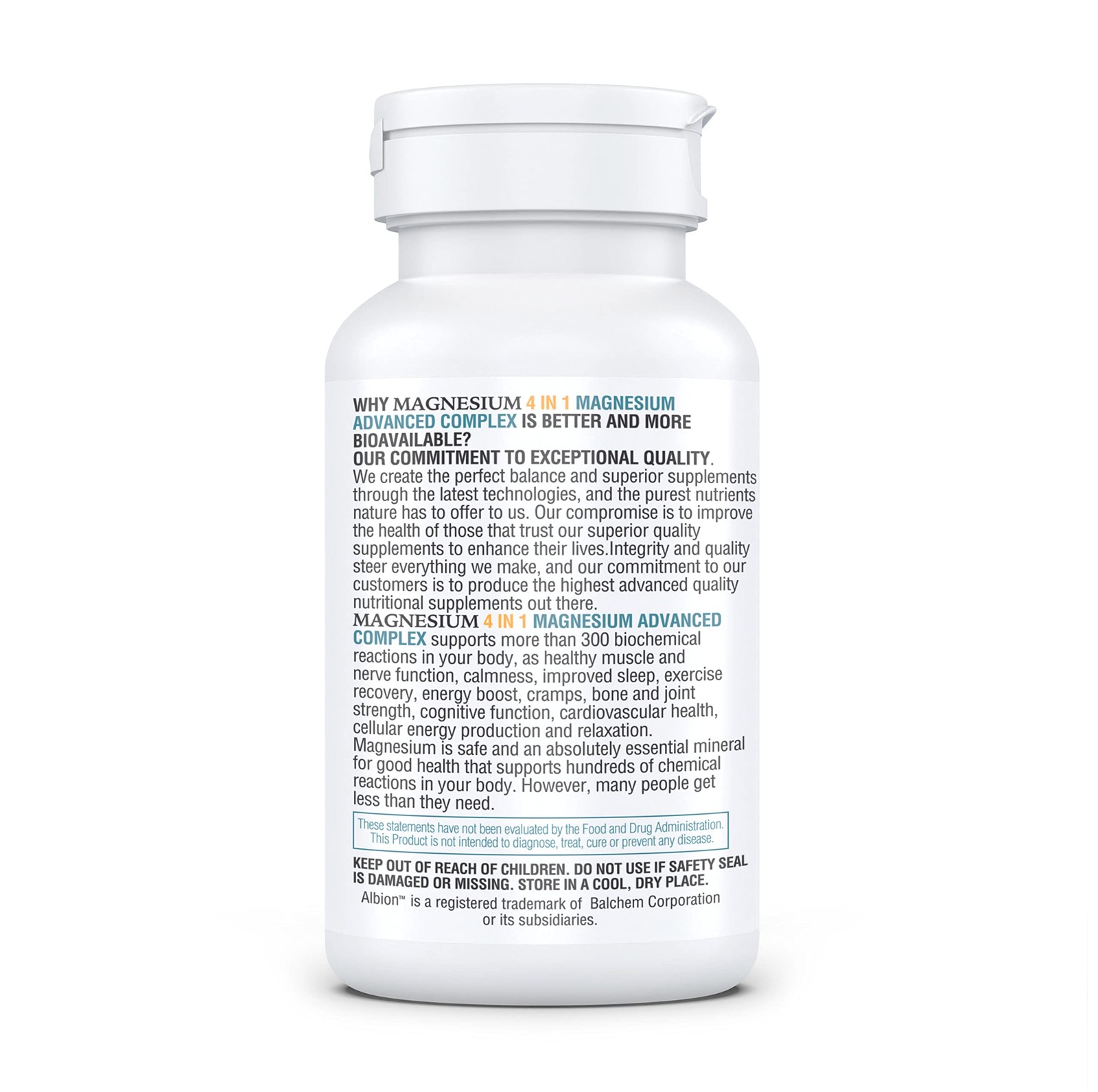 Kappa Nutrition Magnesium 4-in-1, 280mg Elemental 120 Count (Pack of 1)
