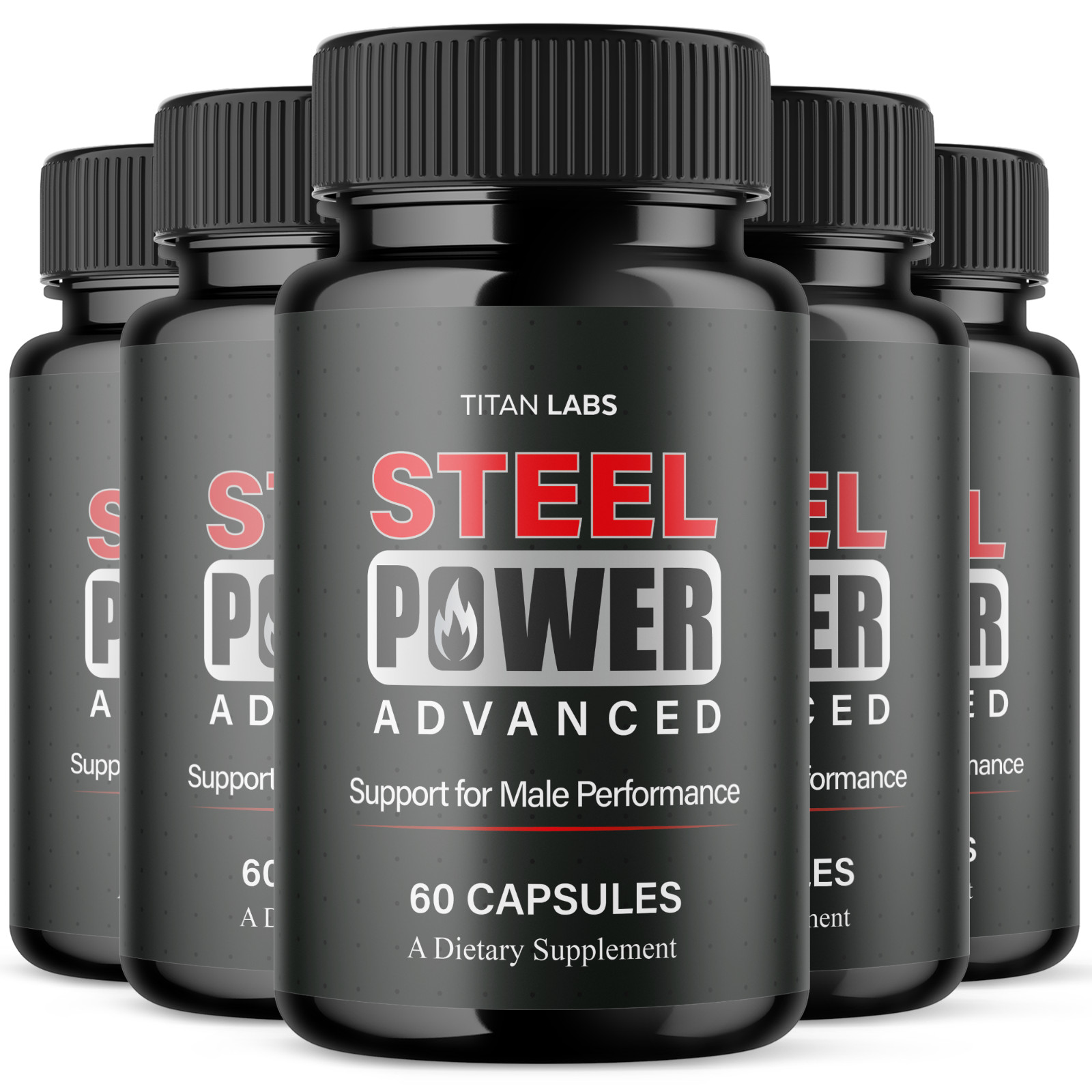 (5 Pack) Steel Power Advanced Male Health Support Supplement SteelPower 300 Caps