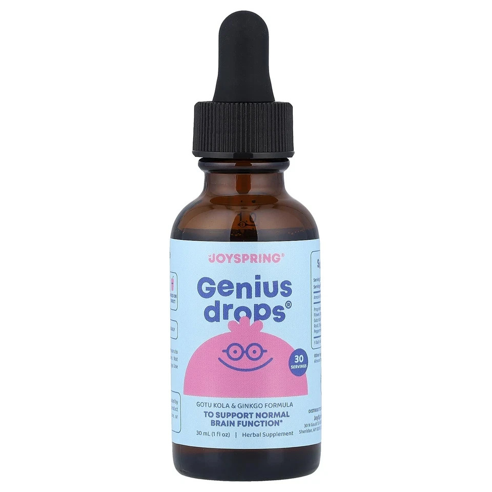 2 pack Genius Drops Liquid Supplement 1 fl oz EXP 06/2027