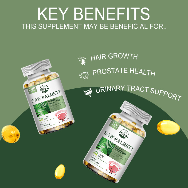 120 Saw Softgels Palmetto Extract 1000mg Prostate Supplement Urinary Men Health