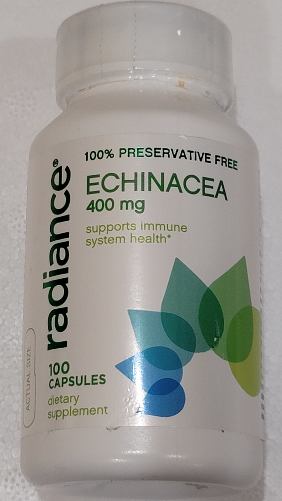LOT OF 2: Radiance Echinacea Immune System Support 400mg 100 Capsules