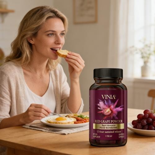 4PCS Piceid VINIA Supplement Resveratrol Non-GMO, 60ct Increases Blood Flow
