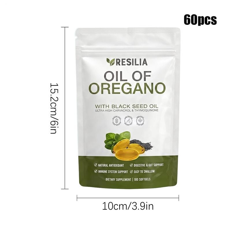 Resilia Oil of Oregano 6000mg with Black Seed Oil Softgels – 60 Capsules