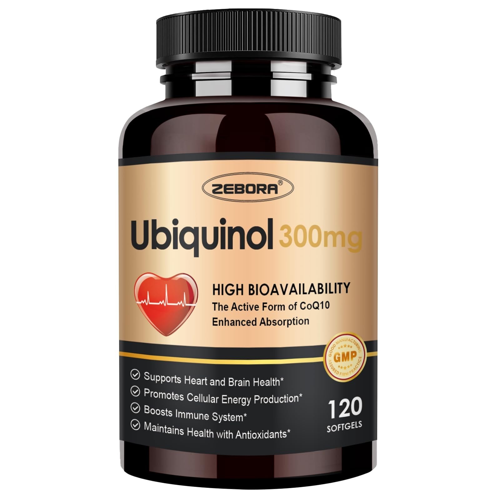 Ubiquinol CoQ10 300mg Softgels – 4-in-1 Antioxidant for Heart Health, Energy Boo