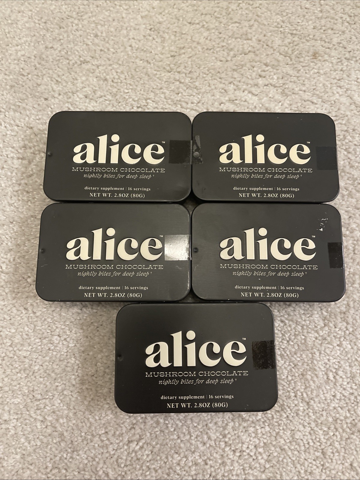 5 IN PACK Alice Mushroom Chocolates *Nightcap* For Deep Sleep 2.8 Oz