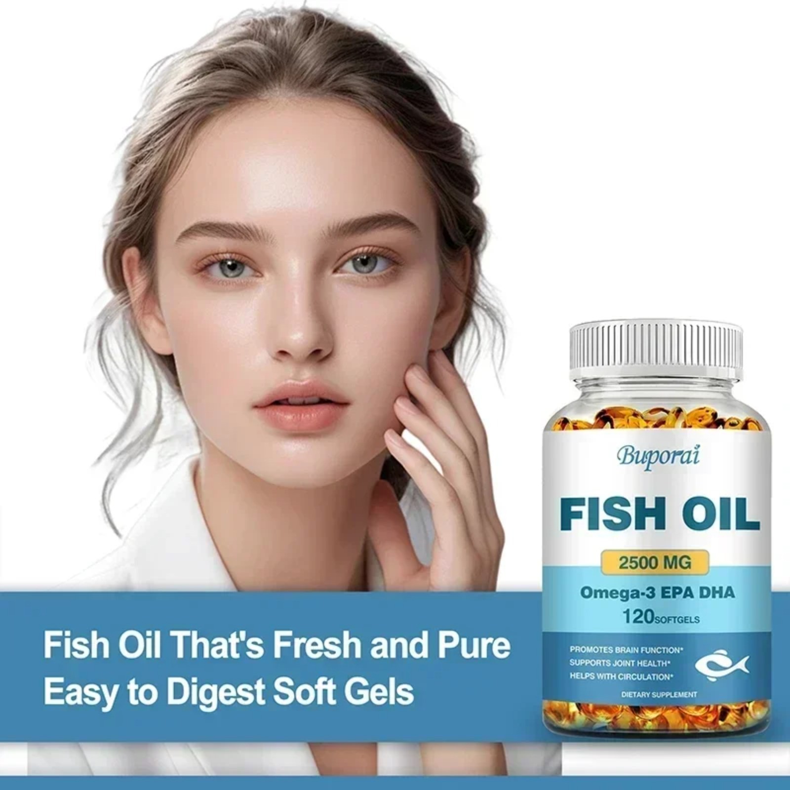 Fish Oil 240pcs – Brain, Skin and Joint Health, Improve Cognitive Function