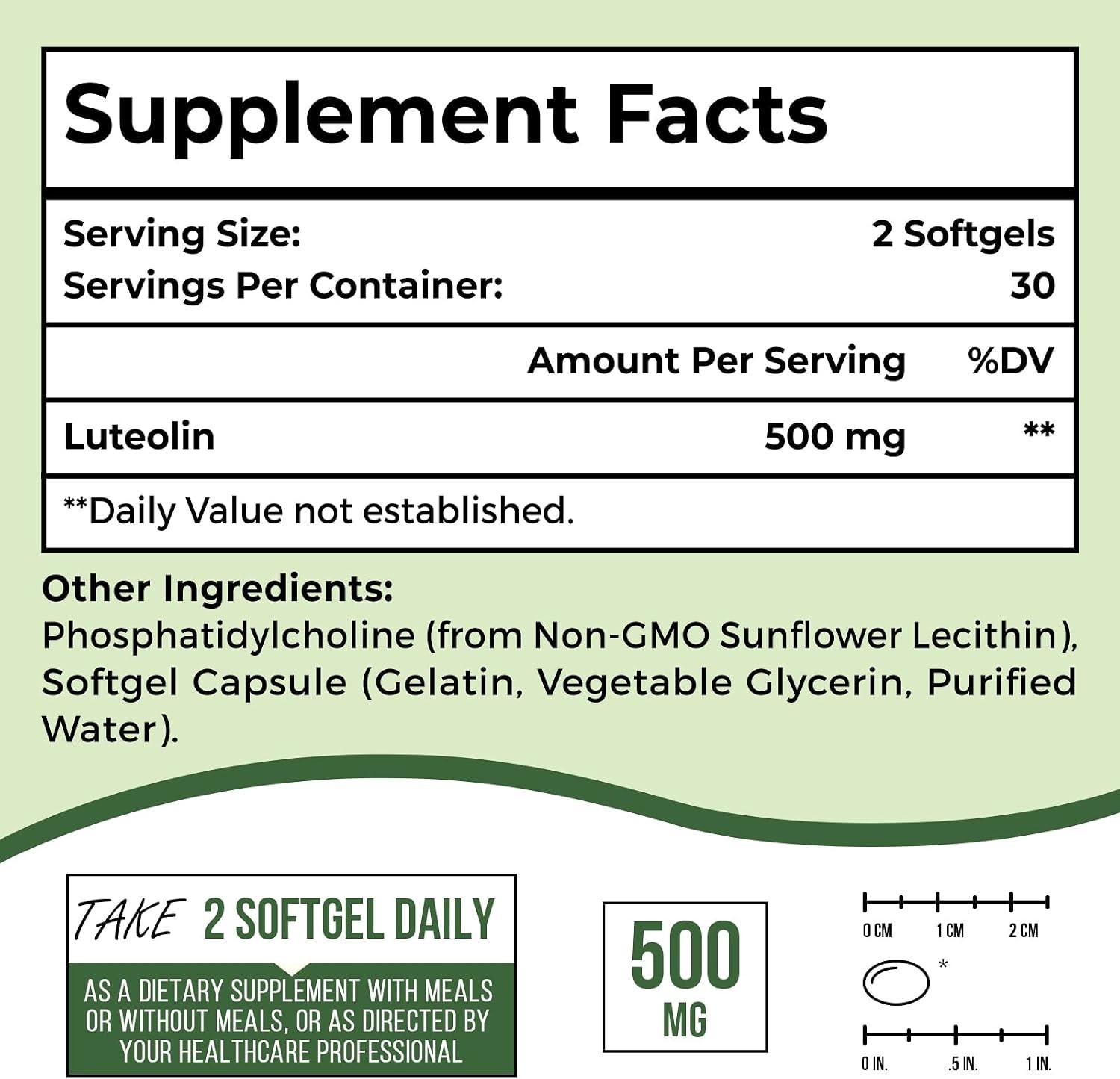Potent 500MG Liposomal Luteolin Softgels – Non-GMO, 60 Count for Optimal Health