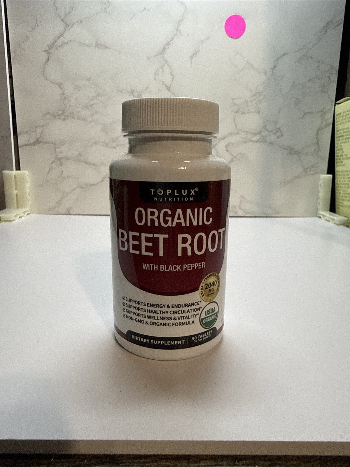 Organic Beet Root Powder Tablets – 2040mg Natural Nitric Oxide Beets to Suppo…