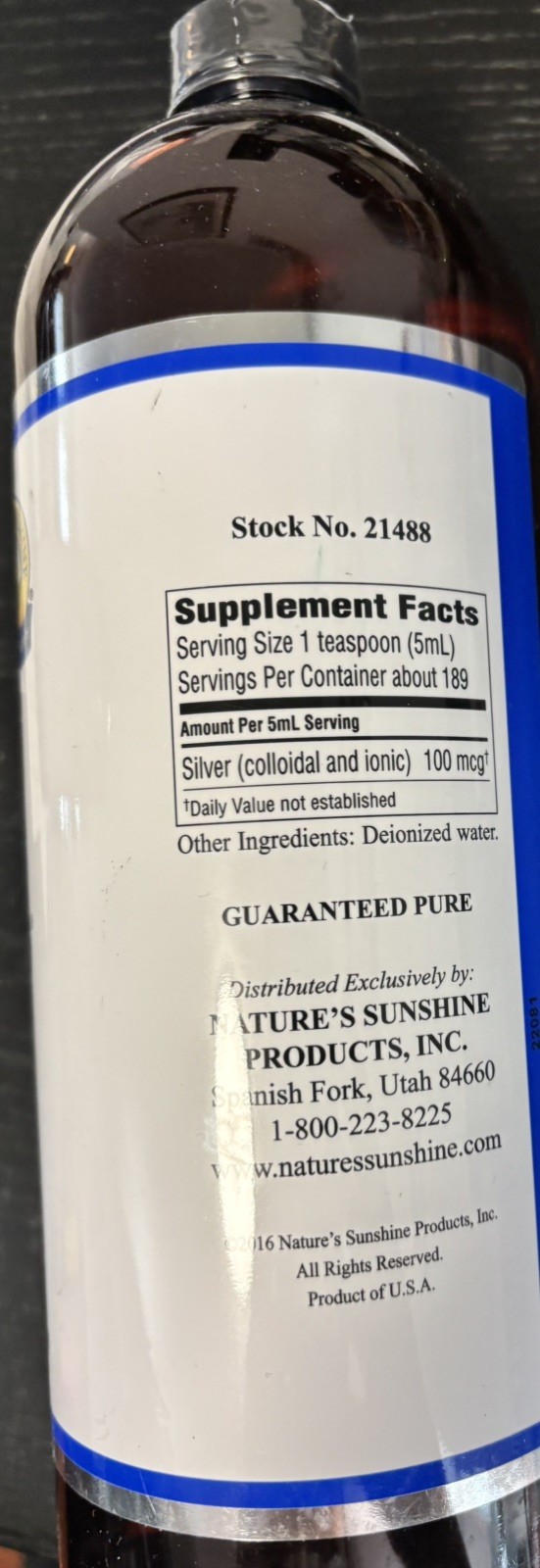 New Sealed Nature’s Sunshine Silver Shield Liquid 32 Fl Oz Exp. 03/2025 Immune