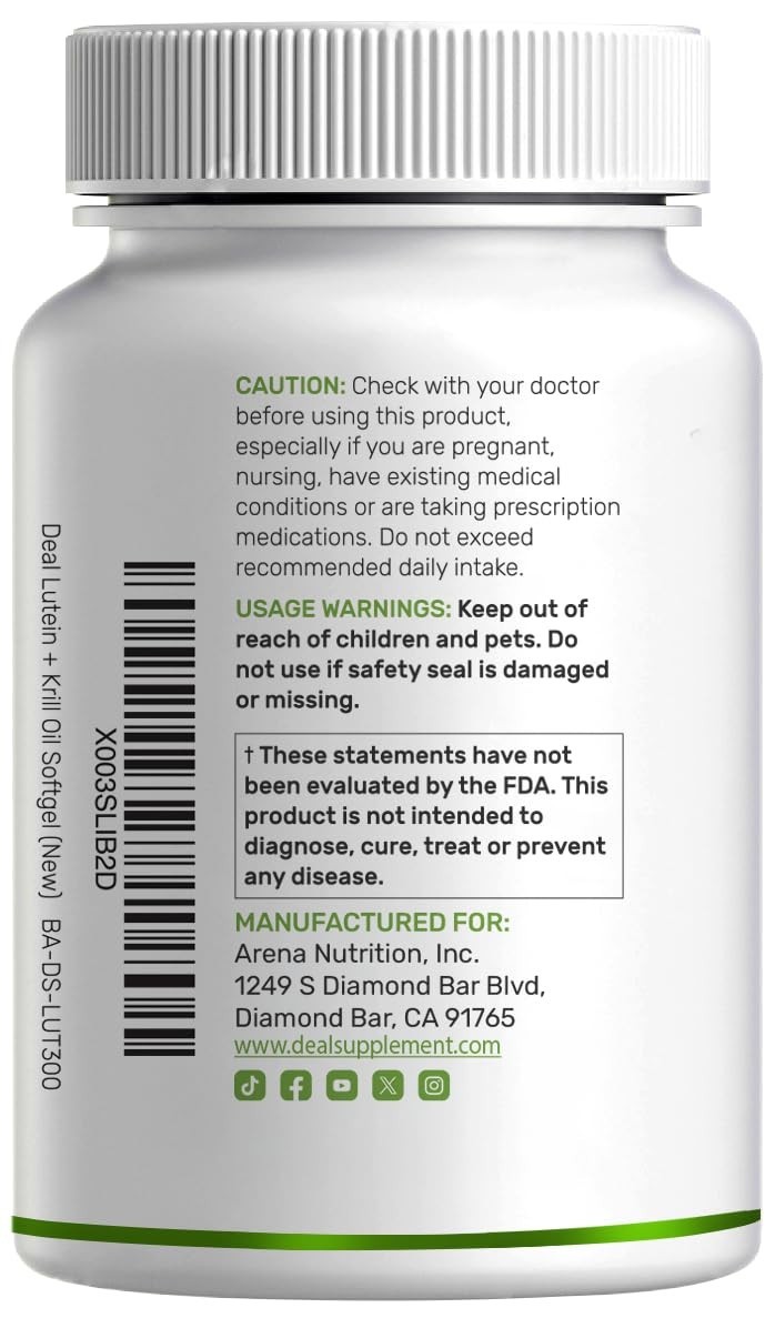 Lutein Zeaxanthin Supplements 40mg, 300 Softgels, Astaxanthin Omega-3 Non-GMO