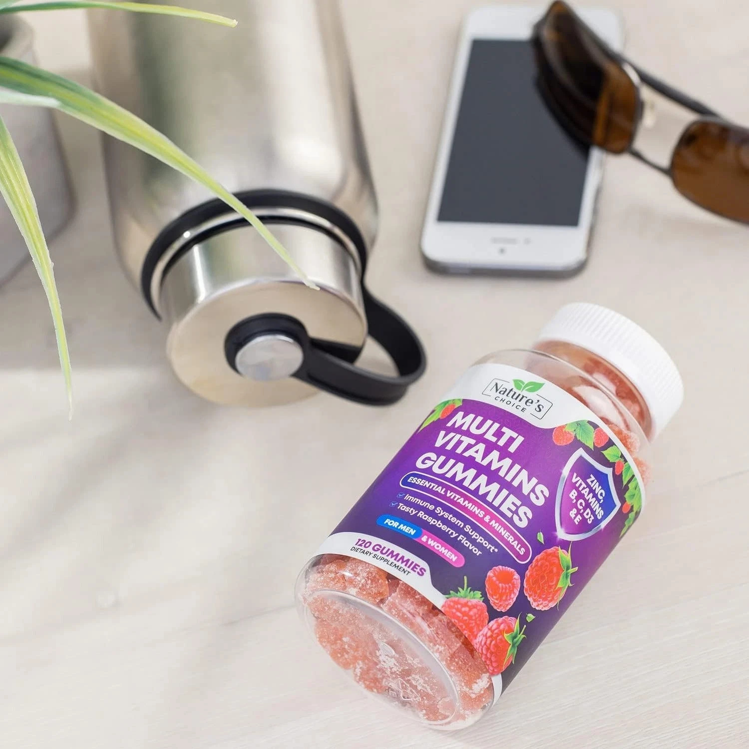 120 Gomitas Multi Vitaminas A B C D E Con Zinc Para Mujeres y Hombre En Oferta