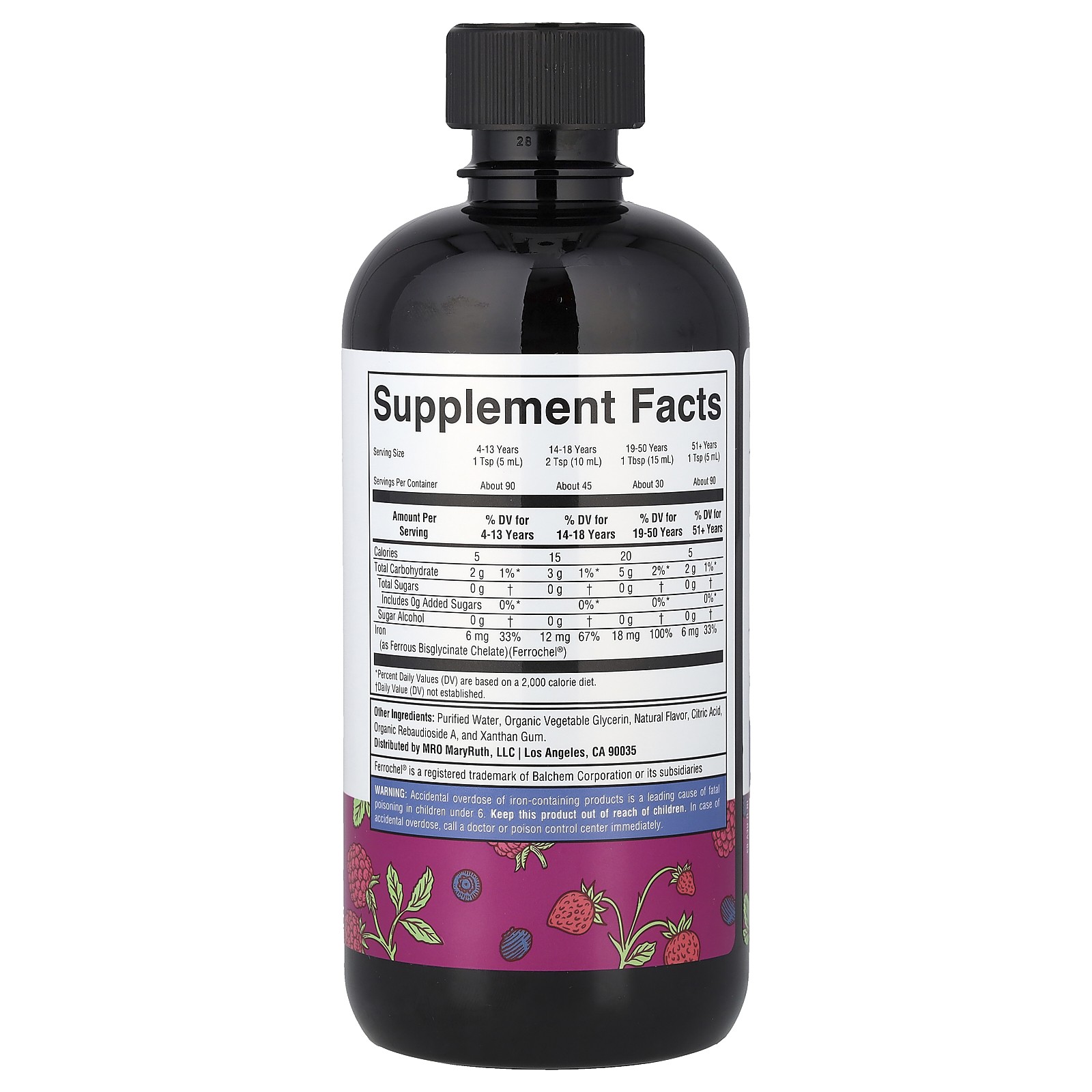 Vegan Liquid Iron, For Ages 4+, Berry, 15.22 fl oz (450 ml)