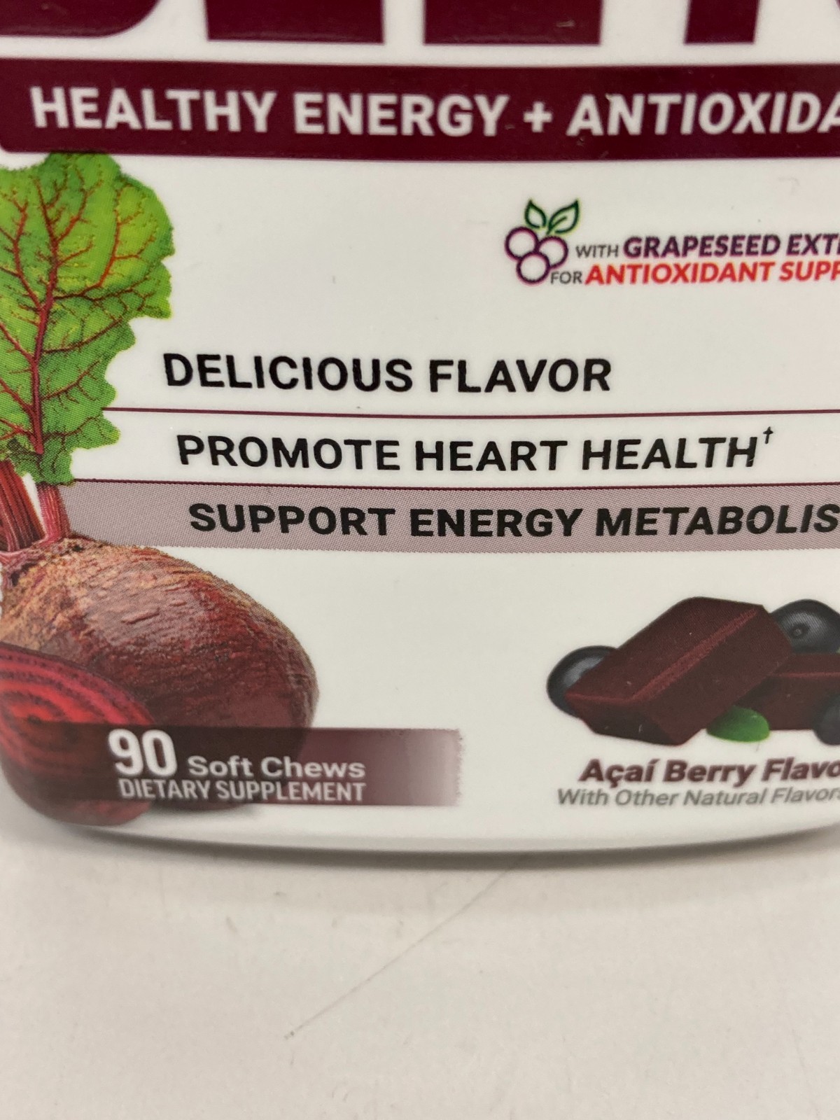Force Factor Total Beets Soft Chews 90 Ct Acai Berry Heart Energy – 818594019748
