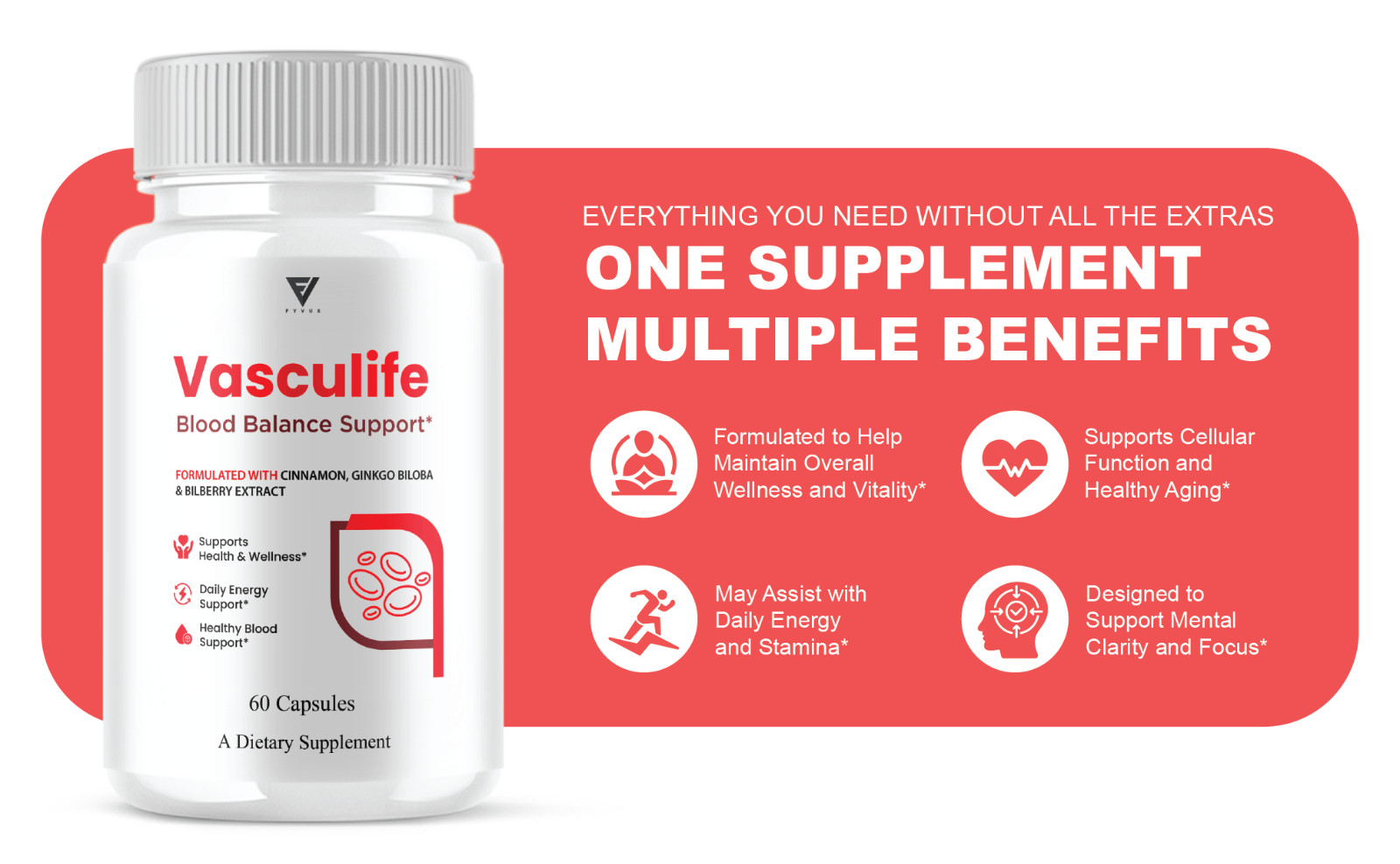 (3 Pack) Vasculife Blood Balance, Vasculife Advanced Blood Health (180 Capsules)
