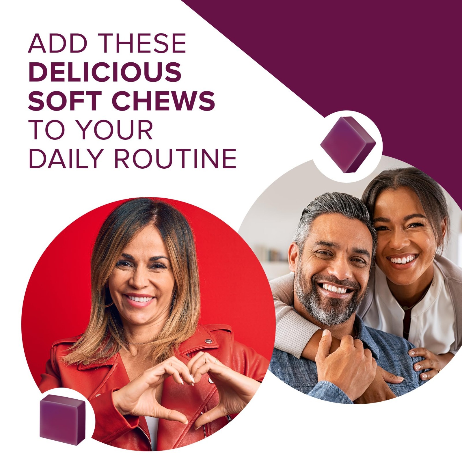 Beet Chews for Blood Pressure Support, 3-in-1 CoQ10 & Grape Seed Extract, 90 Che