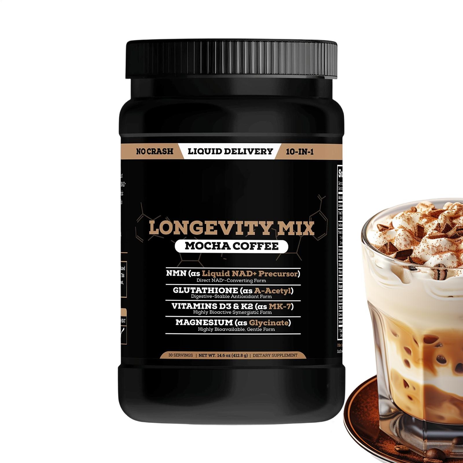 Black Forest Longevity Mix Liquid Alternative Mocha Coffee 10-in-1