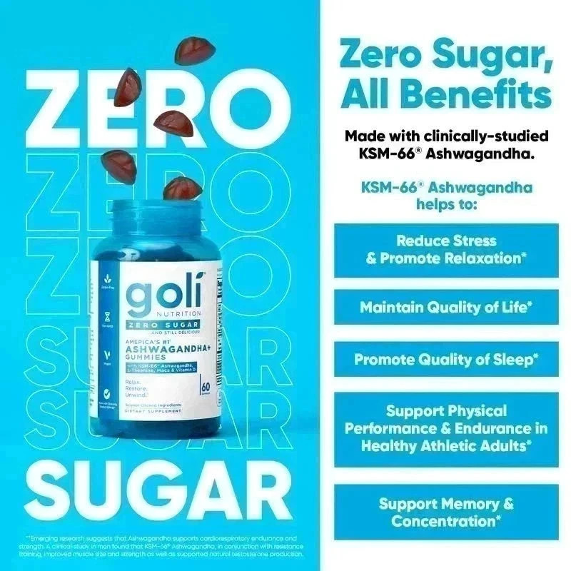 3 Bottles Goli Zero Sugar Best Seller Trio Set Gummies, 60 Counts Per Bottle US