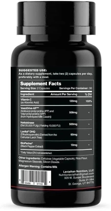 3Pcs-Leviathan Nutrition Hemo Flow Supplement Nattokinase with forNitric Oxide