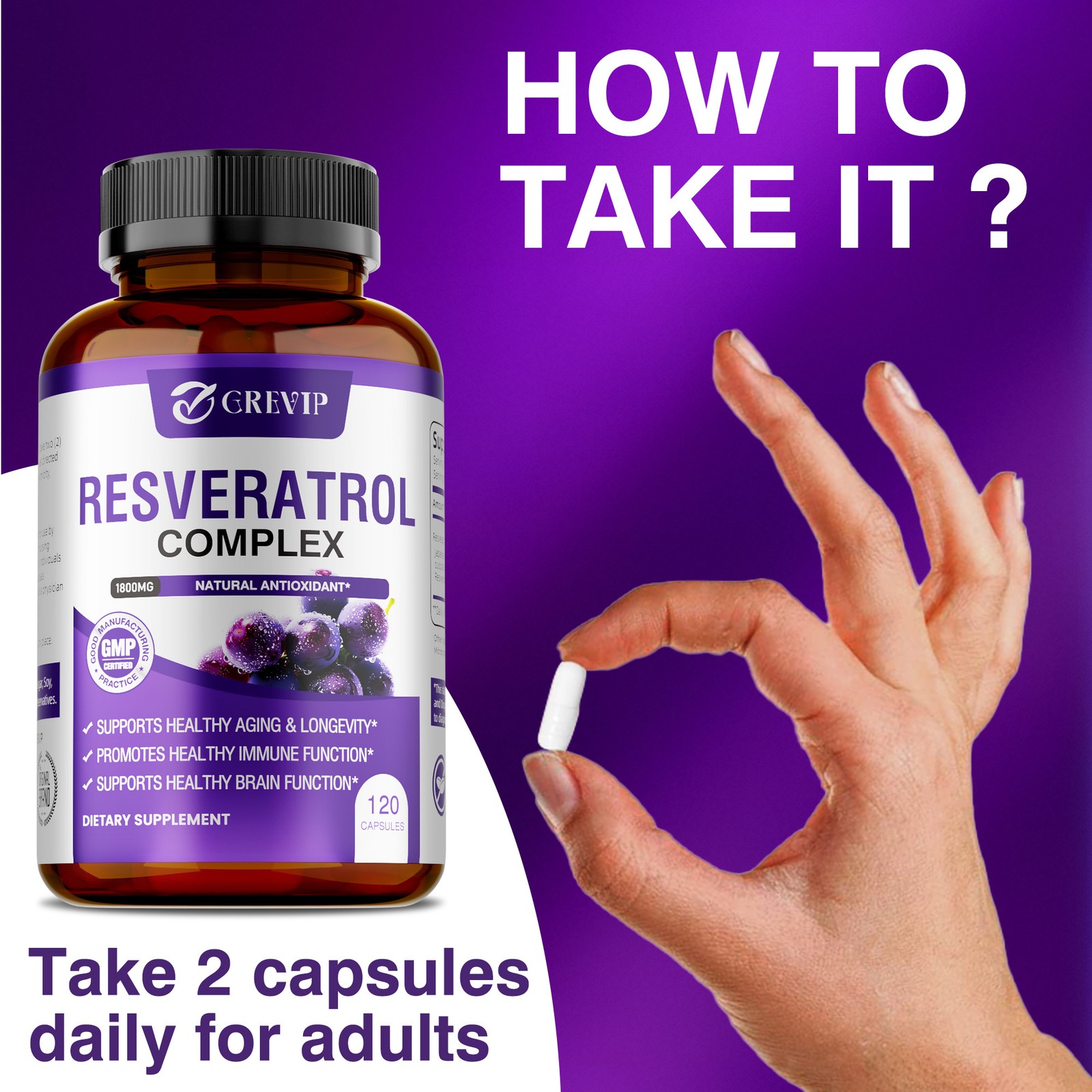 Resveratrol Complex 120pcs – Supports Cellular Energy and Repair, Skin Health