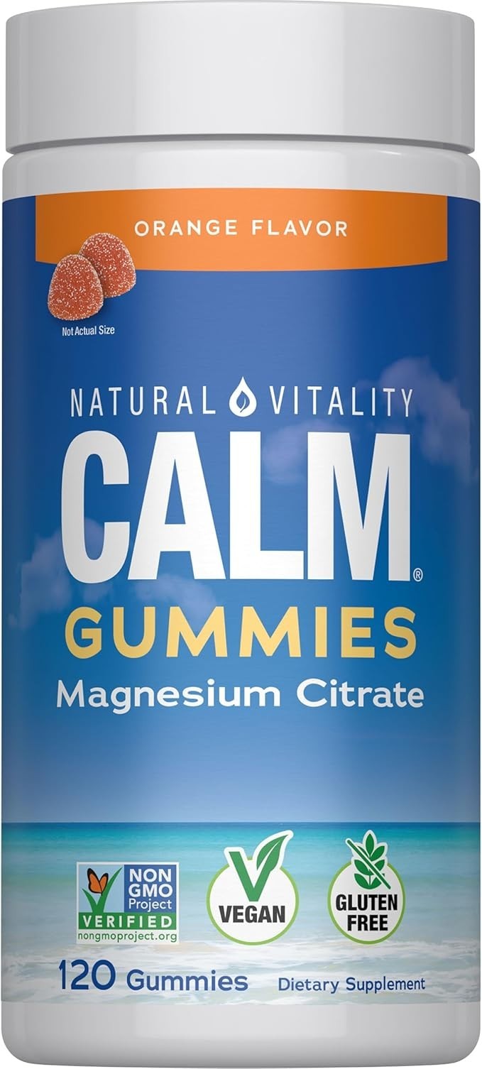 Natural VItality CALM Magnesium Supplement Gummies – 120 ct Orange (free ship)