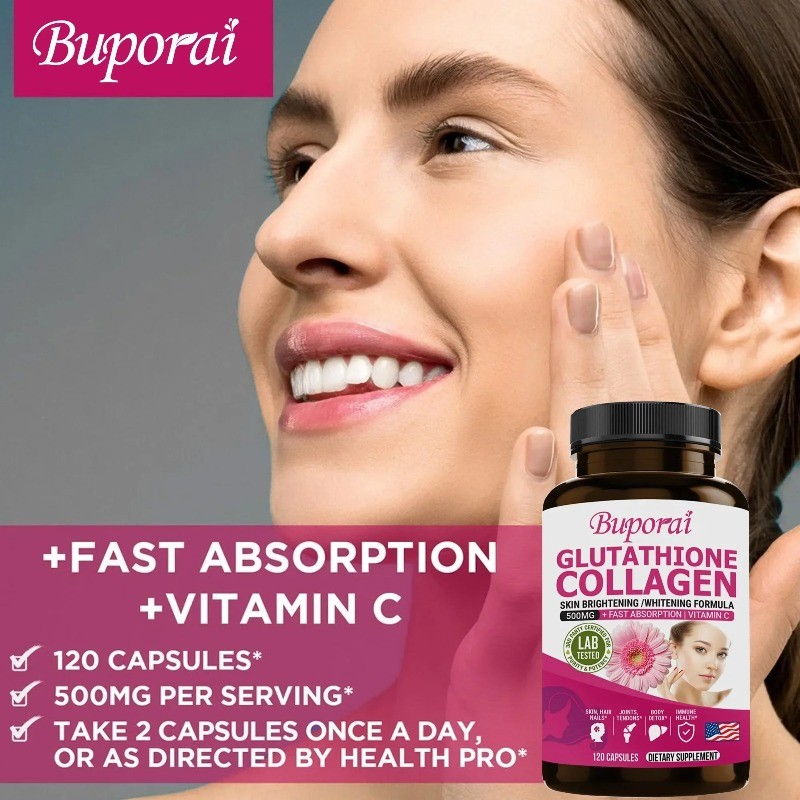 Glutathione and Collagen 120pcs,Anti-aging, Smooth and Firm Skin,Reduce Wrinkles
