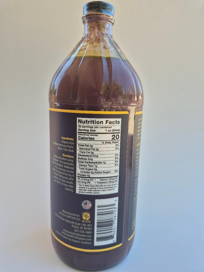 32oz GENESIS TODAY Organic ACAI 100 Pure Juice – Being Replaced Stay Tuned