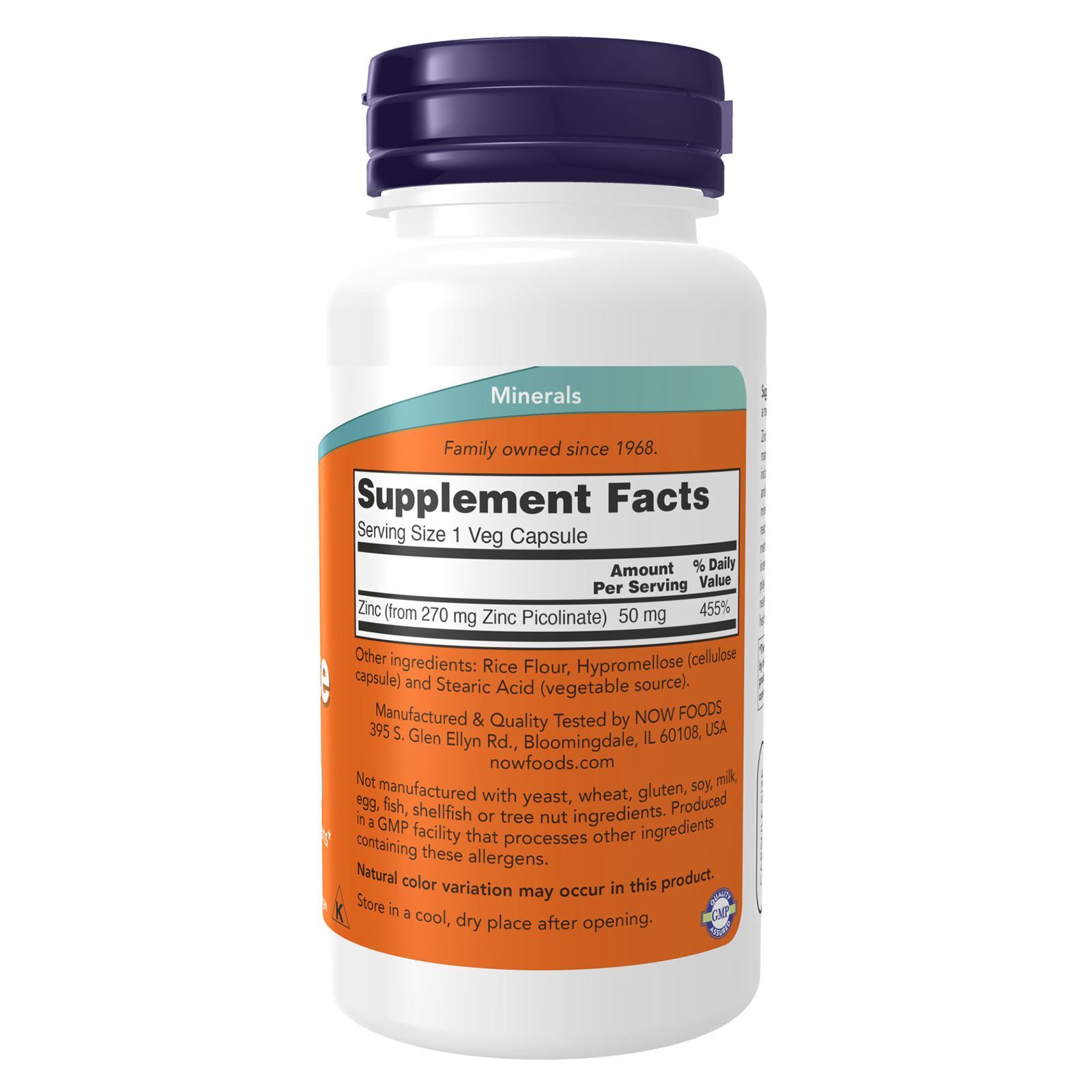 NOW FOODS Zinc Picolinate 50 mg – 120 Veg Capsules