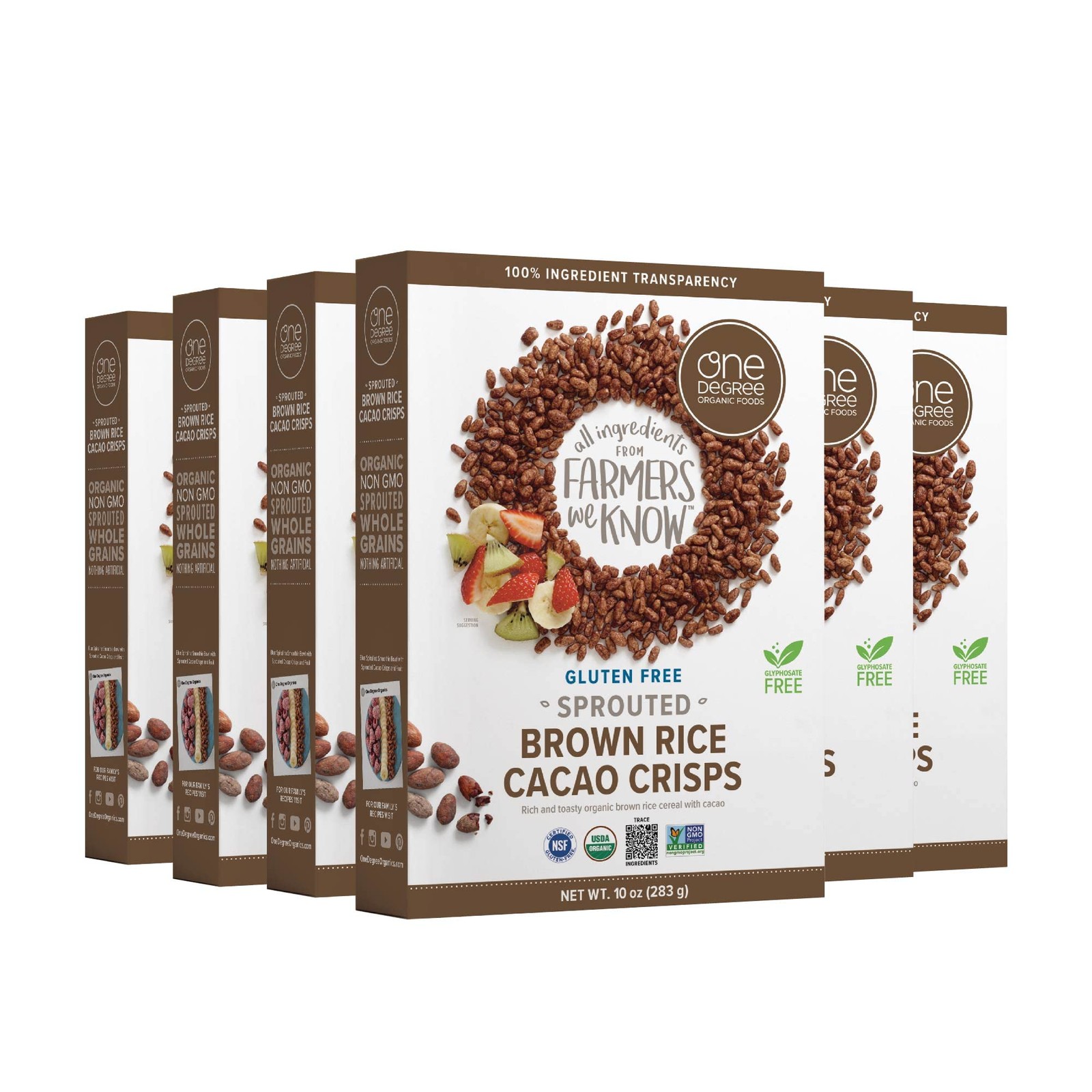 One Degree Organic Foods Sprouted Brown Rice Cacao 10 Ounce (Pack of 6)