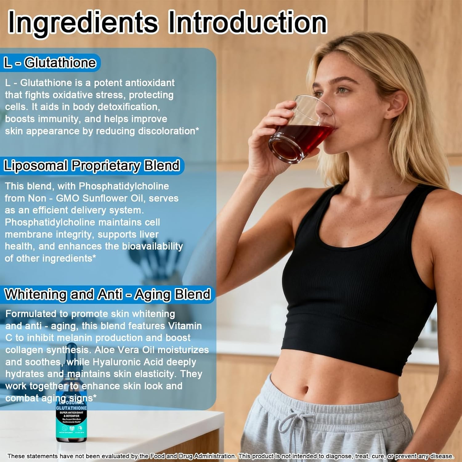 Liposomal Glutathione, Extra Strength Glutathione Supplement Liquid w. AloeVera