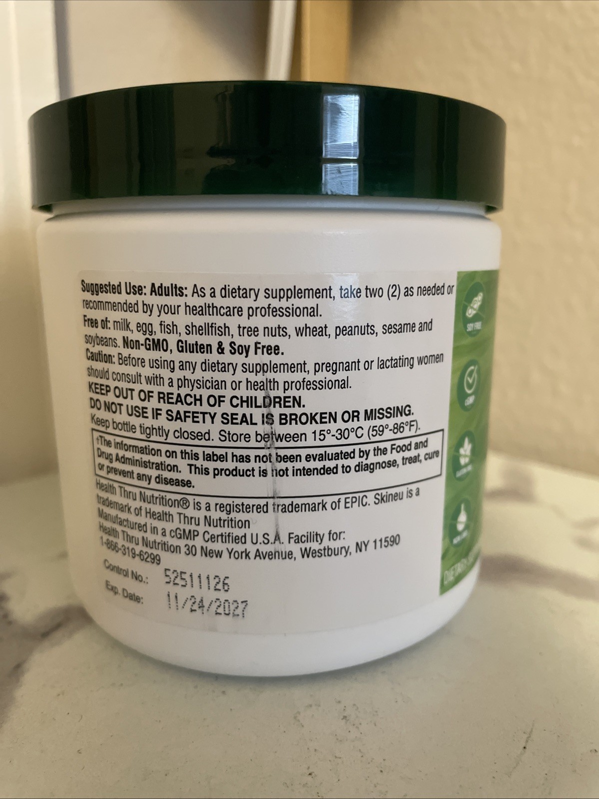 Health Thru Nutrition Skineu- Hair skin & Nails 60 Strawberry Piña Colada Gummie